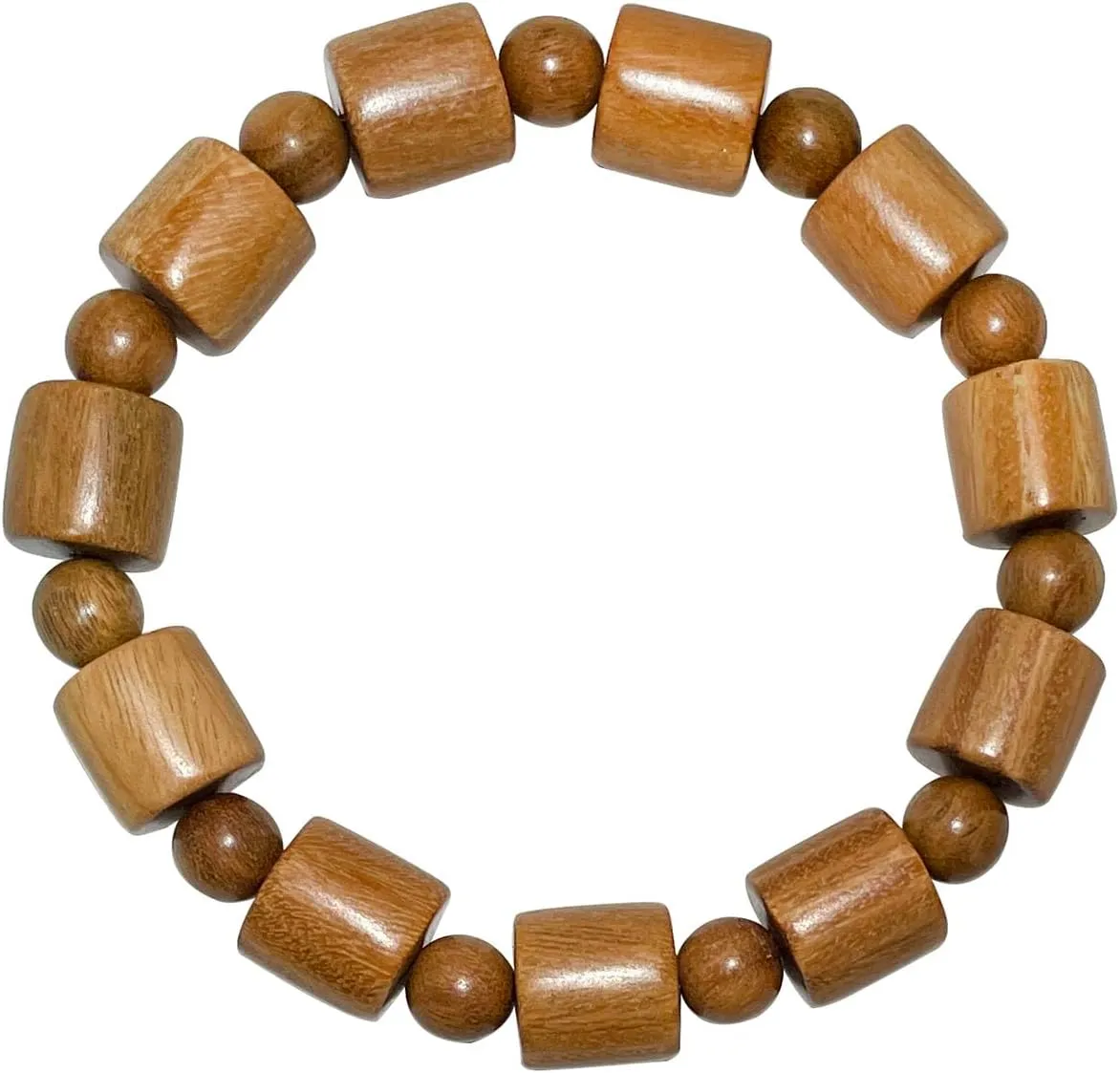 Zhetwour Prayer Bucket Bead Bracelets for Men and Women Buddhist Mala Natural Wood Beaded Tibetan Buddha with Separating Beads for Meditation